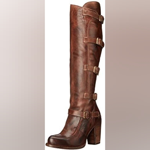 BED STU Statute Motorcycle Leather Knee High Boots - Picture 1 of 8